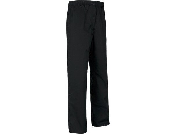 Pantalón de algodón liso recto negro