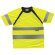 Camiseta de poliester combinada de alta visibildad amarillo a.v. negro