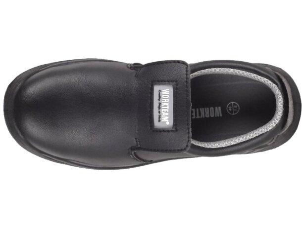 Zapato de microfibra sin cordones para sector alimentación negro personalizado