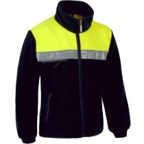 Polar de cuello alto con bandas reflectantes personalizado amarillo