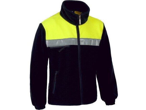 Polar de cuello alto con bandas reflectantes personalizado amarillo