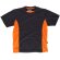 Camiseta línea 6 tipo malla negro/naranja a.v.