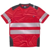 Camiseta fluor rojo gris oscuro personalizada