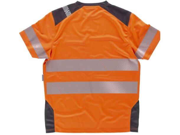 Camiseta fluor naranja a.v. gris oscuro