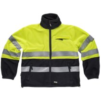 Chaqueta polar reflectante marino amarillo con cremallera