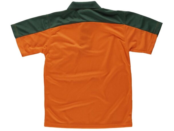 Polo fluor verde naranja av con logo