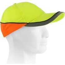 Gorra de trabajo con bandas eflectantes personalizada amarilla Gorra de trabajo con bandas eflectantes personalizada amarilla