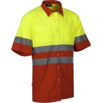 Camisa fluor reflectante con logo bicolor laboral