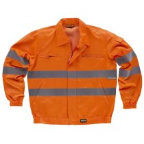 Chaqueta monocolor con reflectantes y bolsillos personalizada amarilla Chaqueta monocolor con reflectantes y bolsillos personalizada amarilla