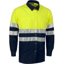 Camisa bicolor de alta visibilidad de manga larga amarilla Camisa bicolor de alta visibilidad de manga larga amarilla
