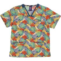Casaca sanitaria estampada tropical