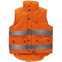 Chaleco acolchado con bolsillos de alta visibilidad personalizado amarillo Chaleco acolchado con bolsillos de alta visibilidad personalizado amarillo