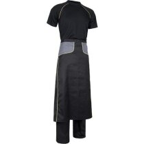 delantal bicolor antimanchas con bolsillos negro personalizado
