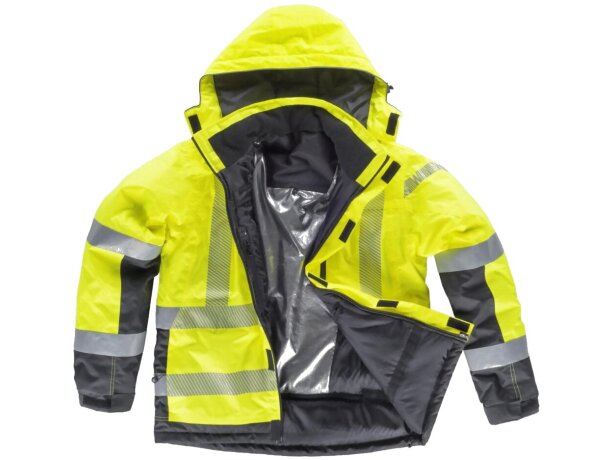 Parka fluor naranja a.v. gris oscuro