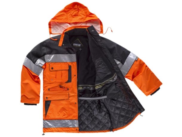 Parka fluor negro naranja a.v.