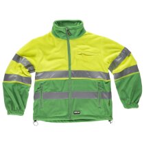 Chaqueta polar reflectante marino amarillo con cremallera