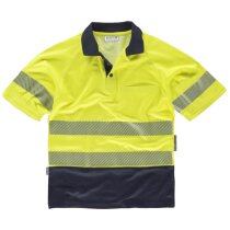 Polo amarillo fluor con bandas reflectantes
