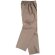 Pantalón de algodón liso recto beige