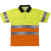 Polo fluor amarillo a.v.  naranja a.v.