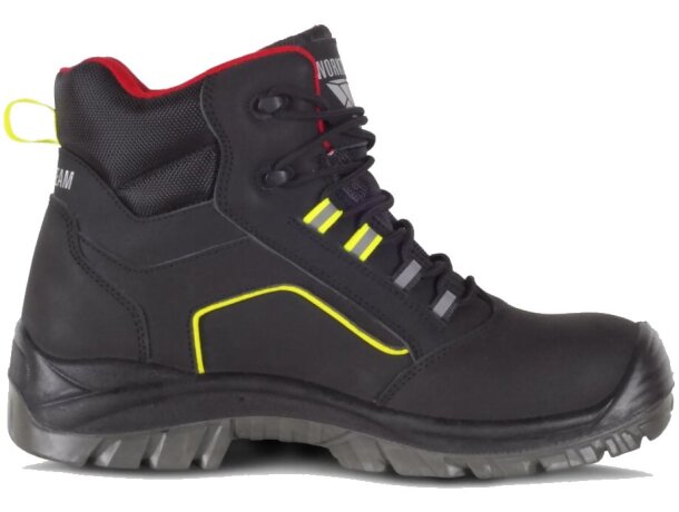 Bota protección negro rojo amarillo a.v. personalizado