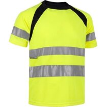 Camiseta de poliester combinada de alta visibildad amarilla Camiseta de poliester combinada de alta visibildad amarilla