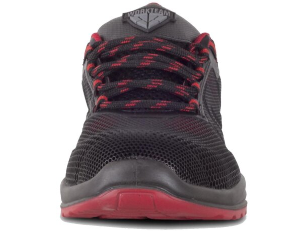 Zapato protección rojo negro
