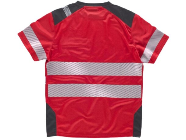 Camiseta fluor rojo gris oscuro