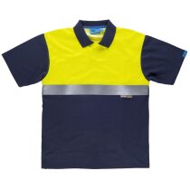 Polo básicos blanco amarillo a.v. personalizada