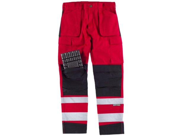 Pantalon fluor rojo negro personalizada