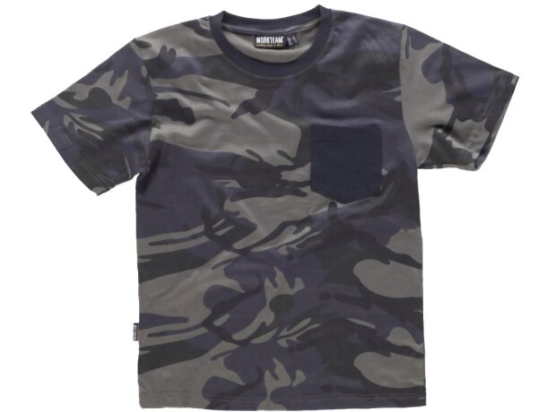 Camiseta sport camuflaje gris negro