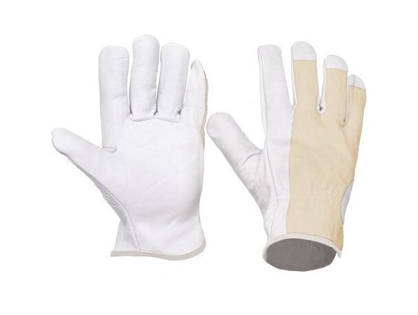 Guantes de seguridad en algodón y piel Guantes de seguridad en algodón y piel