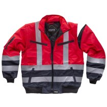 Cazadora piloto combinada rojo alta visibilidad