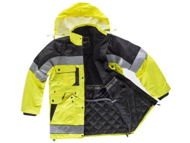 Parka fluor negro amarillo a.v.