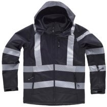 Chaqueta workshell negra con bandas reflectantes