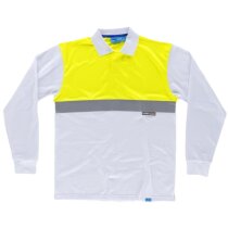 Polo básicos blanco amarillo a.v. personalizado