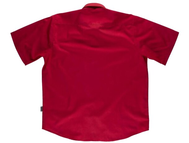 Camisa de manga corta con bolsillo rojo barato
