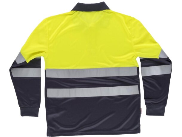 Polo fluor amarillo a.v. marino personalizada