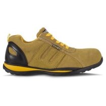 Zapato de serraje con cordones en piel personalizado amarillo Zapato de serraje con cordones en piel personalizado amarillo