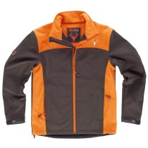 Chaqueta de trabajo Workshell Sport bicolor naranja con velcro