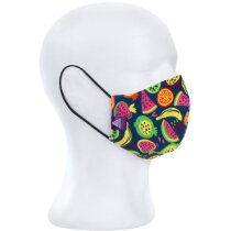 Mascarilla tejido elástico estampado frutas