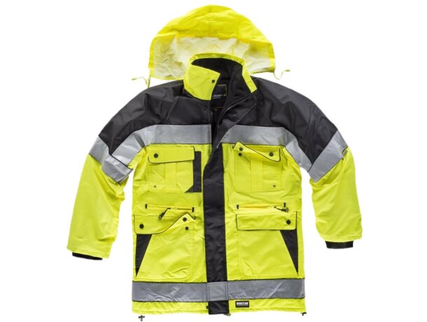 Parka fluor negro amarillo a.v.