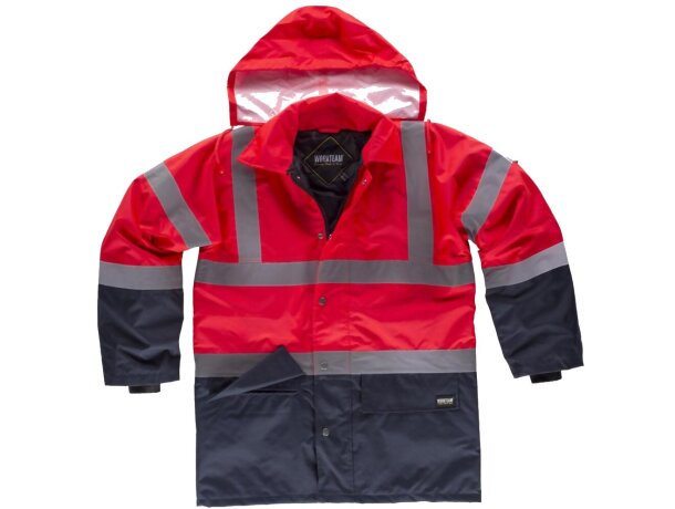 Parka fluor rojo a.v. marino personalizada