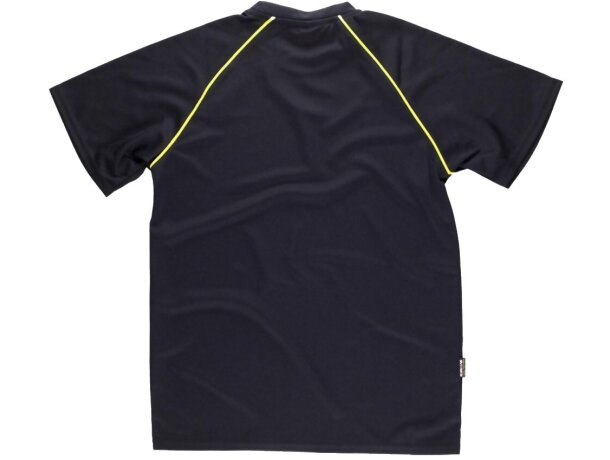 Camiseta manga corta unisex con detalles en alta visibilidad 135 gr negro amarillo a.v.