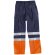 Pantalón bicolor, con dos cintas de alta visibilidad y cintura elástica marino/naranja a.v.