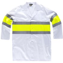 Bata servicios blanco amarillo a.v. personalizada