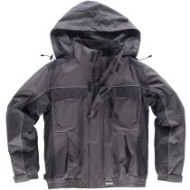 Chaqueta acolchada reflectante gris merchandising