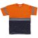Camiseta combinada en manga corta de alta visibilidad marino naranja a.v.