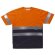 Camiseta en dos colores con bandas reflectantes naranja a.v. marino