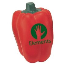 Muñecos antiestrés en forma de pimiento rojo promueven vida saludable