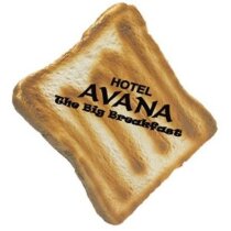 Muñeco antiestrés personalizado con logo para publicidad forma de tostada realista